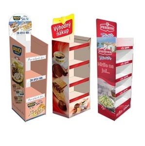 定制现代环保纸板，用于POPStand展示架超市广告便携式纸地板托盘零食 - Product Image 3