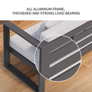 Muebles de Hotel, Juego de Sofás de <span class=keywords><strong>Aluminio</strong></span> para Exteriores, Muebles de Jardín, Juego de Sofás para Villa, Sofá de Exterior, Venta al por Mayor de Fábrica China - Product Image 3