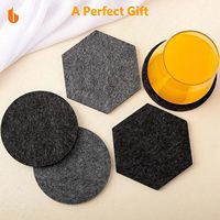 Vente chaude pas cher coloré 4in écologique 100% biodégradable absorbant antidérapant feutre sous-verres ensemble de table pour boissons bar maison