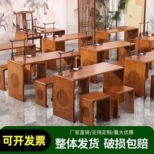 Traditional Chinese Calligraphy <b>Desk</b> Solid Wood Ming Qing Style Student Training Table Chair <b>Set</b> - Product Image 3