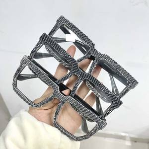 Montures de lunettes épaisses à monture intégrale carrées grises pour hommes et femmes, anti-lumière bleue, motif uni, taille <span class=keywords><strong>extra</strong></span> large, <span class=keywords><strong>protection</strong></span> des yeux - Product Image 3