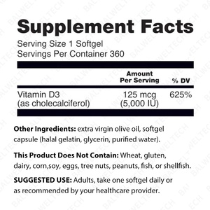 Cápsulas de Gel Suave de Vitamina D3 5000 UI K2, Veganas, Saludables, para la Función Muscular y el Apoyo Inmunológico, de Grado Alimenticio, Marca Privada OEM, a Granel - Product Image 2