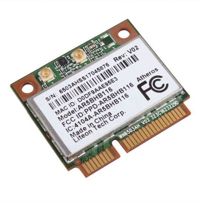 Wireless Adapter Card for Atheros AR5BHB116 AR9382 Dual Band 300Mbps Wifi 802.11 A/b/g/n Wireless Half Mini PCI-E Card 2.4Ghz 5G