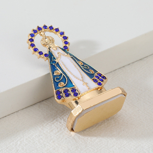 Statua della <span class=keywords><strong>Madonna</strong></span> di Aparecida Vintage con Orologio, Ornamento Artigianale Religioso in Metallo Intagliato per Altare Domestico - Product Image 6