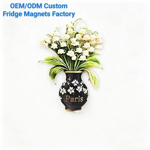 Magnete per Frigorifero 3D in Resina Personalizzato, Souvenir di Parigi, Vaso di Fiori con Mughetto in Rilievo, Vendita all'Ingrosso per Negozi di Regali e Decorazioni - Product Image 1