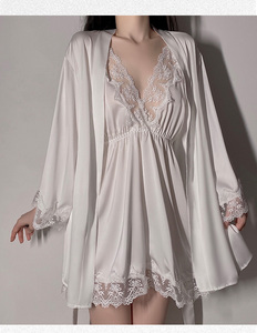 <span class=keywords><strong>Camicia</strong></span> <span class=keywords><strong>da</strong></span> <span class=keywords><strong>Notte</strong></span> di Lusso a Maniche Lunghe con Laccetti in Raso e Pizzo, Vestito Antiscivolo e <span class=keywords><strong>Camicia</strong></span> <span class=keywords><strong>da</strong></span> <span class=keywords><strong>Notte</strong></span> per Donne - Product Image 5