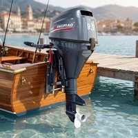 Kontrol Tiller Mesin Kapal Laut Aluminium Alloy 9.9HP 4 Tak Kompatibel dengan Perahu Nelayan Kayu