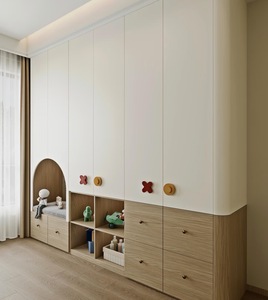 <span class=keywords><strong>Armadio</strong></span> Moderno per Bambini in Legno <span class=keywords><strong>con</strong></span> Ripiani e Asta Appendiabiti, Mobile Contenitore per Camera da Letto dei Bambini - Product Image 3