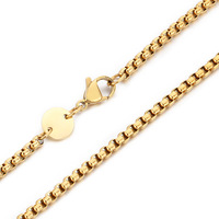Collier personnalisé avec logo, tendance, plaqué or 18 carats, en acier inoxydable, chaîne en bambou carrée, pendentif simple, cadeau pour homme et femme
