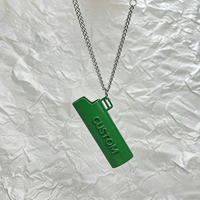 Étui en alliage métallique en gros avec longue chaîne pour briquets J3, étui porte-briquet avec collier personnalisé