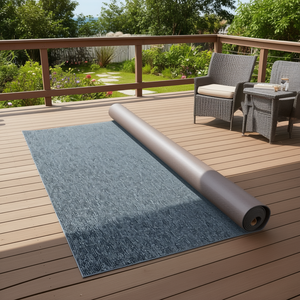 Tapis d'extérieur imperméable en TPR gris 6 pi x 36 pi, tapis marin pour bateau, terrasse, intérieur et extérieur - Product Image 2
