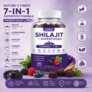 Bonbons gélifiés Shilajit OEM, complément nutritionnel sportif riche en vitamines et en extrait d'Ashwagandha pour adultes - Soutien énergétique et immunitaire - Product Image 5
