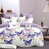 Parure de draps sur mesure 3 pièces, imprimé floral, en coton, 1 drap plat, 2 taies d'oreiller