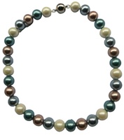 Collar anudado con cierre magnético para mujer, joyería de perlas de concha grande de lujo, 14mm