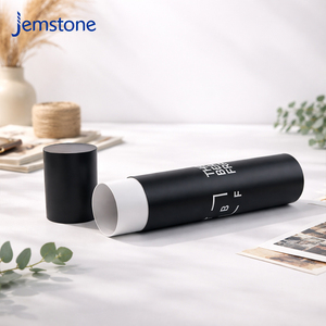 Boîte en tube de carton kraft écologique avec logo personnalisé, tube en papier noir pour l'expédition, emballage cylindrique imprimé pour cosmétiques et vêtements - Product Image 5