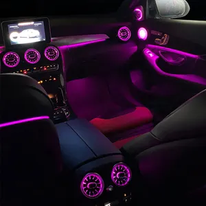 Ensemble complet W205 accessoires de lumière ambiante Tweeter rotatif Turbine lumineuse évent couverture de haut-parleur de porte de voiture pour Mercedes-Benz Classe C