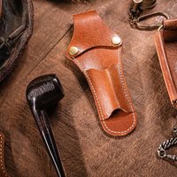 Briquets de poche de support de tuyau en cuir PU portables et accessoires pour fumer avec étui de taille pratique