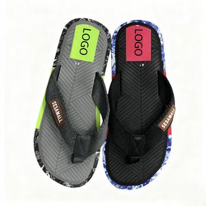 Custom Logo Men Flip Flops <b>Arch</b> <b>Support</b> Wide Woven Strap Beach Sandals Non Slip Soft Sole Outdoor <b>Slippers</b> Manufacturer - Product Image 1