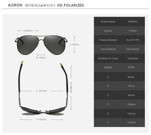 Gafas <span class=keywords><strong>de</strong></span> sol polarizadas con <span class=keywords><strong>lentes</strong></span> <span class=keywords><strong>de</strong></span> aviación clásicas para <span class=keywords><strong>hombre</strong></span> al por mayor 2024, gafas <span class=keywords><strong>de</strong></span> conducción al aire libre Unisex - Product Image 5