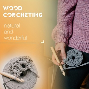 1 ensemble de 16 crochets à crochet et aiguilles à <span class=keywords><strong>tricoter</strong></span> en bois simples avec 10 marqueurs de mailles, poignées lisses et durables - Product Image 5