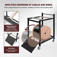 Distributeur de crémaillère en acier multi-bobines JH-Mech 100Lbs pour enrouleurs de câbles jusqu'à 27.5 "de diamètre Caddy Dolly Cart Cable Caddies