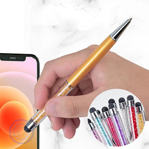 Bolígrafo de Metal y Cristal Novedoso con Punta Táctil, Diseño de Diamante Giratorio, Impresión de Logotipo Personalizado para Regalos de Papelería - Product Image 3