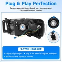 New Design LED Automotive Headlights for 2002-2005 Dodge Ram Headlights