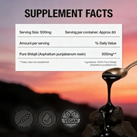 Complément alimentaire à base de résine de Shilajit de l'Himalaya, marque privée, pour la vitalité et la gestion de l'énergie chez les adultes