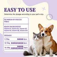 Comprimés de supplément de vitamine B pour chiens et chats avec vitamine B1,B2,B3,B5,B6,B12 en OEMODM