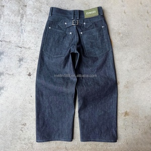 Fabricant de denim – Jeans bleus vierges de haute qualité, personnalisés, en denim japonais lourd et brut, coupe baggy, pour hommes - Product Image 2
