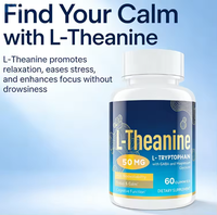 Gummies L-Théanine L-Tryptophane avec GABA et Magnésium pour la Calme et la Concentration, Soulagement du Stress et Soutien au Sommeil, Complément Alimentaire 60 Gummies