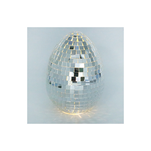 Boule ovale disco en plastique faite à la main <span class=keywords><strong>de</strong></span> 10/15cm, ornement <span class=keywords><strong>de</strong></span> table rose vert, miroir en verre, oeufs <span class=keywords><strong>de</strong></span> pâques, décoration lumineuse à LED, les plus populaires - Product Image 4