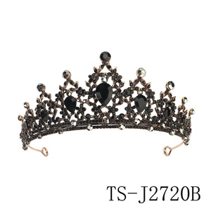 أفضل بيع هالوين الأسود الداكن إكليل تاجي الشعر مجوهرات الزفاف الأداء حزب سبائك إكسسوارات الشعر للبنات - Product Image 5