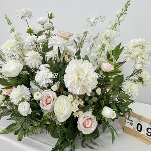 Ramo de Flores Artificiales de 60 cm, Blanco y <span class=keywords><strong>Rosa</strong></span>, Arreglo Floral de Seda Hecho a Mano, Decoración de Altar para Bodas - Product Image 3