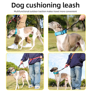 Correa Elástica de Nailon para Perro, Correa Táctica Acolchada con Clip de Bloqueo Automático, Doble Asa, Reflectante, para Entrenamiento y Paseo - Product Image 2