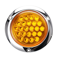 Feu arrière LED rond de 4 pouces pour camion, 24 diodes, étanche IP67, 12V 24V, feu de position latéral, de dégagement, de frein et de recul pour remorque et camping-car