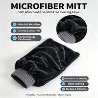Gant de lavage en microfibre sans peluches et sans traces, multi-usages pour le detailing automobile et le nettoyage domestique