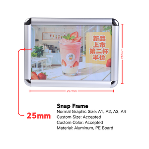 Cadre en aluminium de haute qualité de 25 mm avec coins arrondis de sécurité et support en PE pour la gestion professionnelle des affiches d'événements - Product Image 2