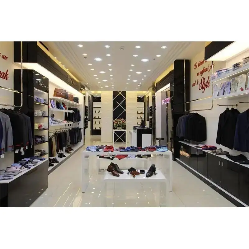 Wood Retail Clothing Display Rack Men's Clothing Stores Fixtures Suit Display Furniture For Men Clothes Shop