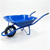 Brouette de chantier robuste 130 kg WB6400, chariot de jardin en acier 65 L avec roue pneumatique de 14 pouces