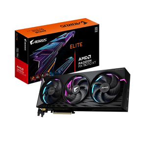 AORUS Radeon RX 9070 XT ELITE 16G Gigabyte New PCI Express 5.0 GDDR6 4096 CUDA Cores 7680x4320 Resolution Desktop AI Graphics - Product Image 1
