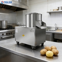 Machine à éplucher automatique commerciale pour patates douces et gingembre, petite machine domestique en acier inoxydable pour nettoyer et éplucher les pommes de terre