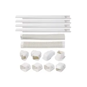 HVAC PVC full set mini split air conditioner line set cover kits ac pipe duct cover plastic decorative line cover kit for ac