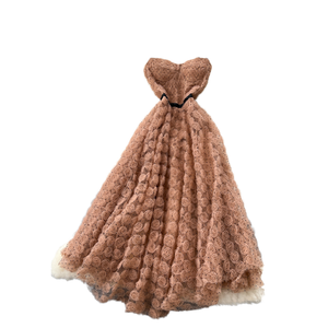 Robe midi décontractée estivale 2025 pour femme, style tunique <span class=keywords><strong>romaine</strong></span>, avec motif paisley en dentelle 3D, taille empire élastique, grande taille XL, Vestidos - Product Image 1