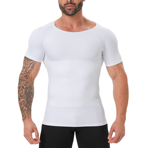Chemises de compression respirantes en tricot pour hommes, OEM/ODM, pour gynécomastie, manches courtes, body shaper - Product Image 1
