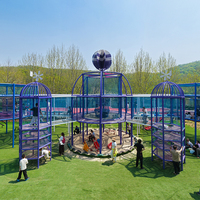 Equipo de Juego Infantil Personalizado para Exteriores, sin Motor, Estructura de Juego de Aventura Comercial con Toldo para Parques y Resorts