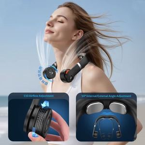 OEM ODM Custom <b>Mini</b> Neck <b>Fan</b> 2400Mah Rechargeable, Portable Hands Free Cooling <b>Fan</b>, Factory Wholesale Sport Style for Outdoor - Product Image 4