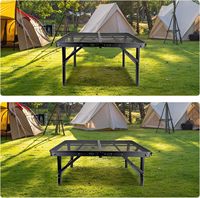 Table de camping pliante en aluminium de qualité supérieure, hauteur réglable, petite et portable, noire, pour pique-nique et barbecue en plein air