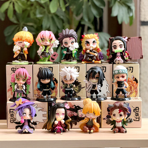 Figurine <span class=keywords><strong>Demon</strong></span> <span class=keywords><strong>Slayer</strong></span> en boîte mystère Tanjiro Nezuko Zenitsu Kanroji Mitsuri, modèle de poupée anime, ornement - Product Image 1
