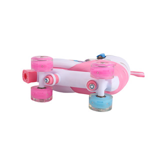 Patins à roulettes quad à quatre roues réglables unisexes à double rangée très vendus pour les débutants Chaussures de sport pour enfants - Product Image 4